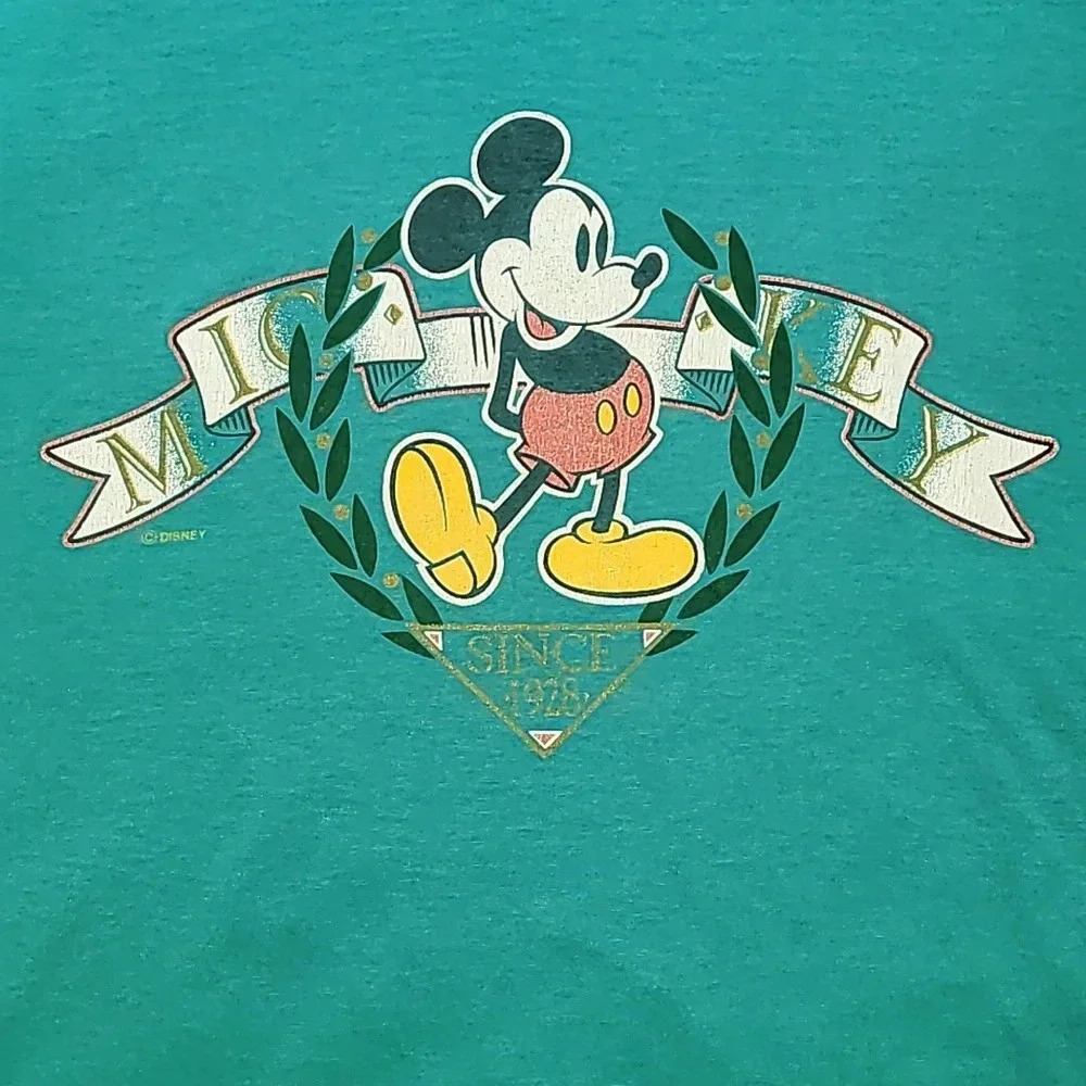 Vintage 80s 90s Disneyland Mickey Mouse unisex Large great condition teal LOT-J - Picture 2 of 3